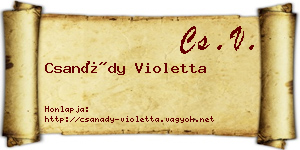 Csanády Violetta névjegykártya